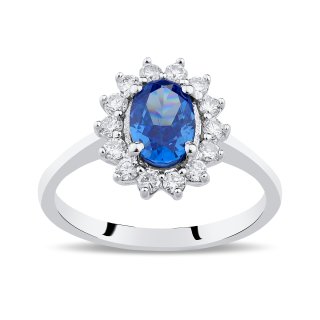1,19 Karat Pırlanta Safir Yüzük