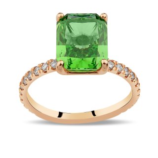 7,28 Karat Pırlanta Zümrüt Yüzük