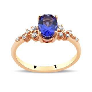0,89 Karat Pırlanta Safir Yüzük