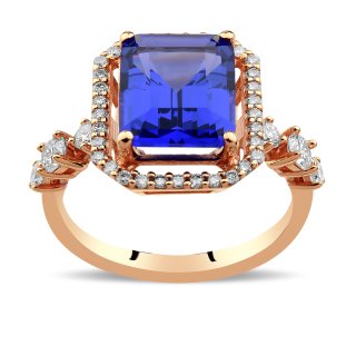 3,89 Karat Pırlanta Safir Yüzük