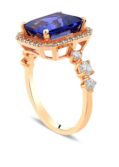 3,89 Karat Pırlanta Safir Yüzük
